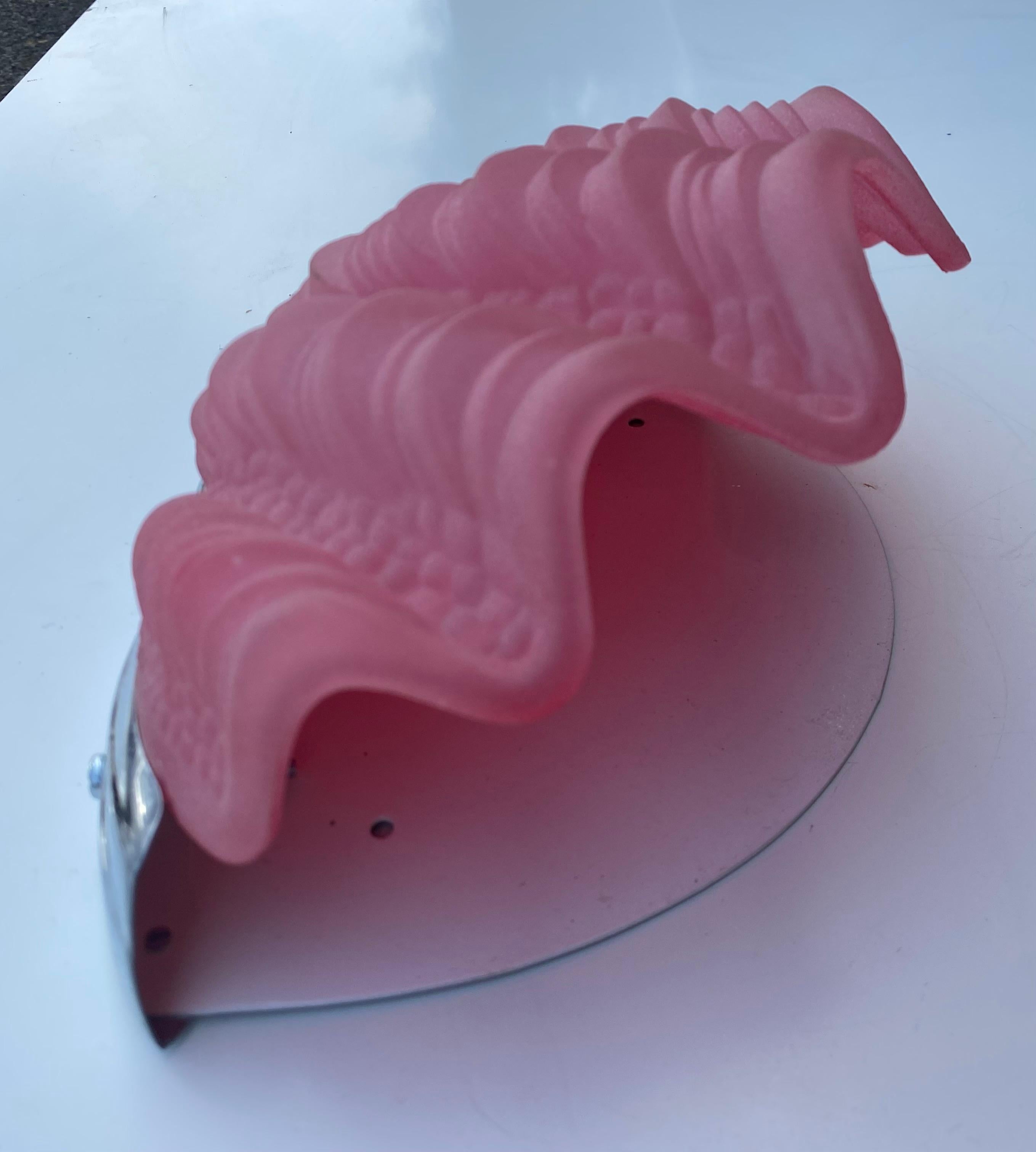 Conjunto de 3 apliques de concha Art Déco en rosa Art Decó en venta