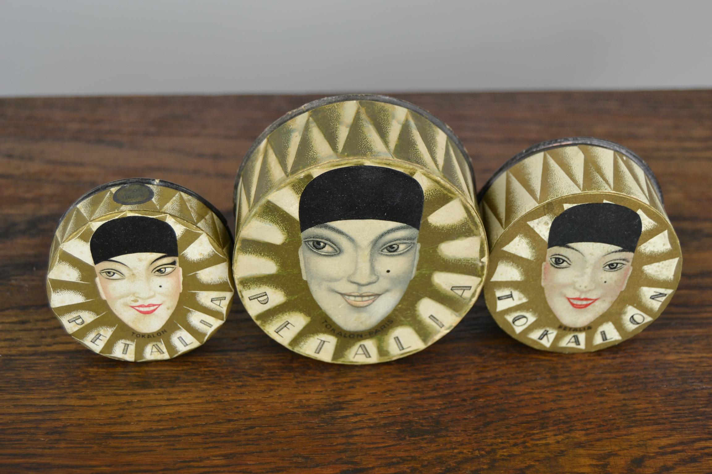 Set of 3 Art Deco Tokalon Petalia Powder Boxes, Design René Lalique, France 8