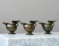 Set von 3 Art-Déco-Vasen von Just Andersen, Dänemark, 1930er Jahre