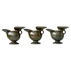 Ensemble de 3 vases Art Déco par Just Andersen, Danemark, années 1930