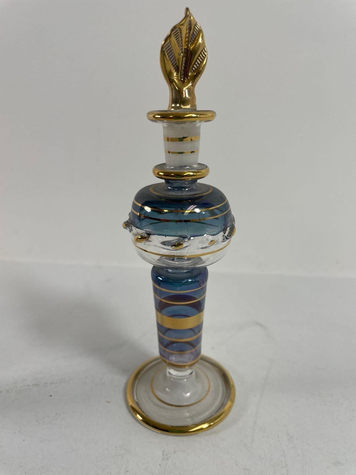 Set of 3 Art Glass Egyptian Perfume Bottles 1950s 2