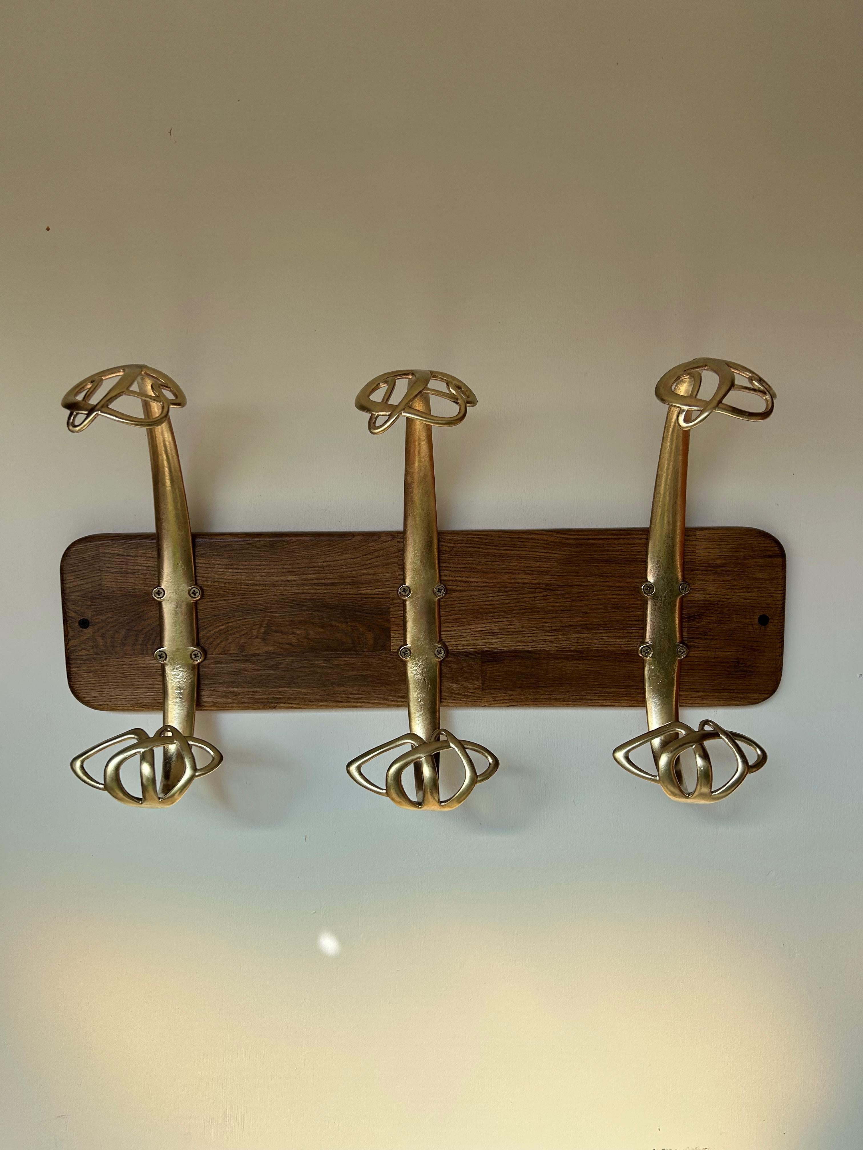 Set of 3 Art Nouveau Bronze Coat Hooks Attributed to H. Van de Velde For Sale 6