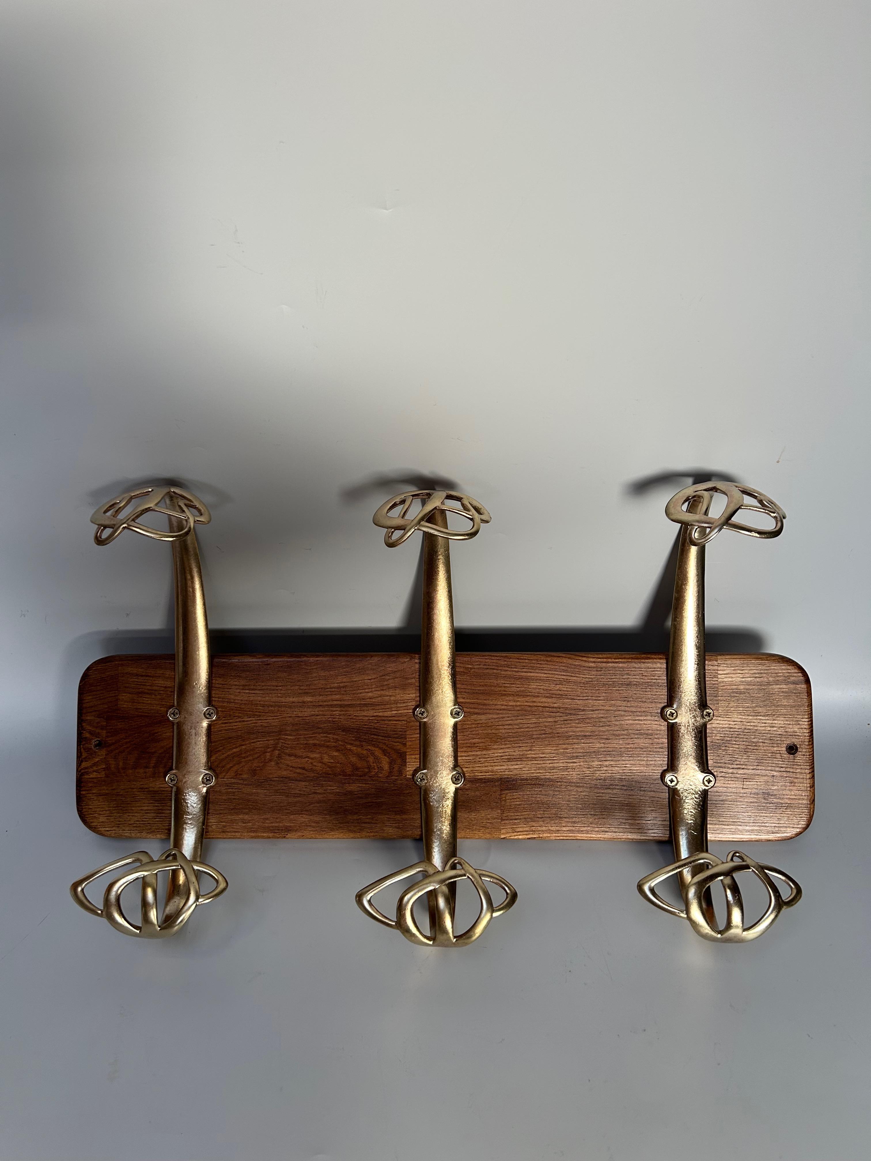 Set of 3 Art Nouveau Bronze Coat Hooks Attributed to H. Van de Velde For Sale 7