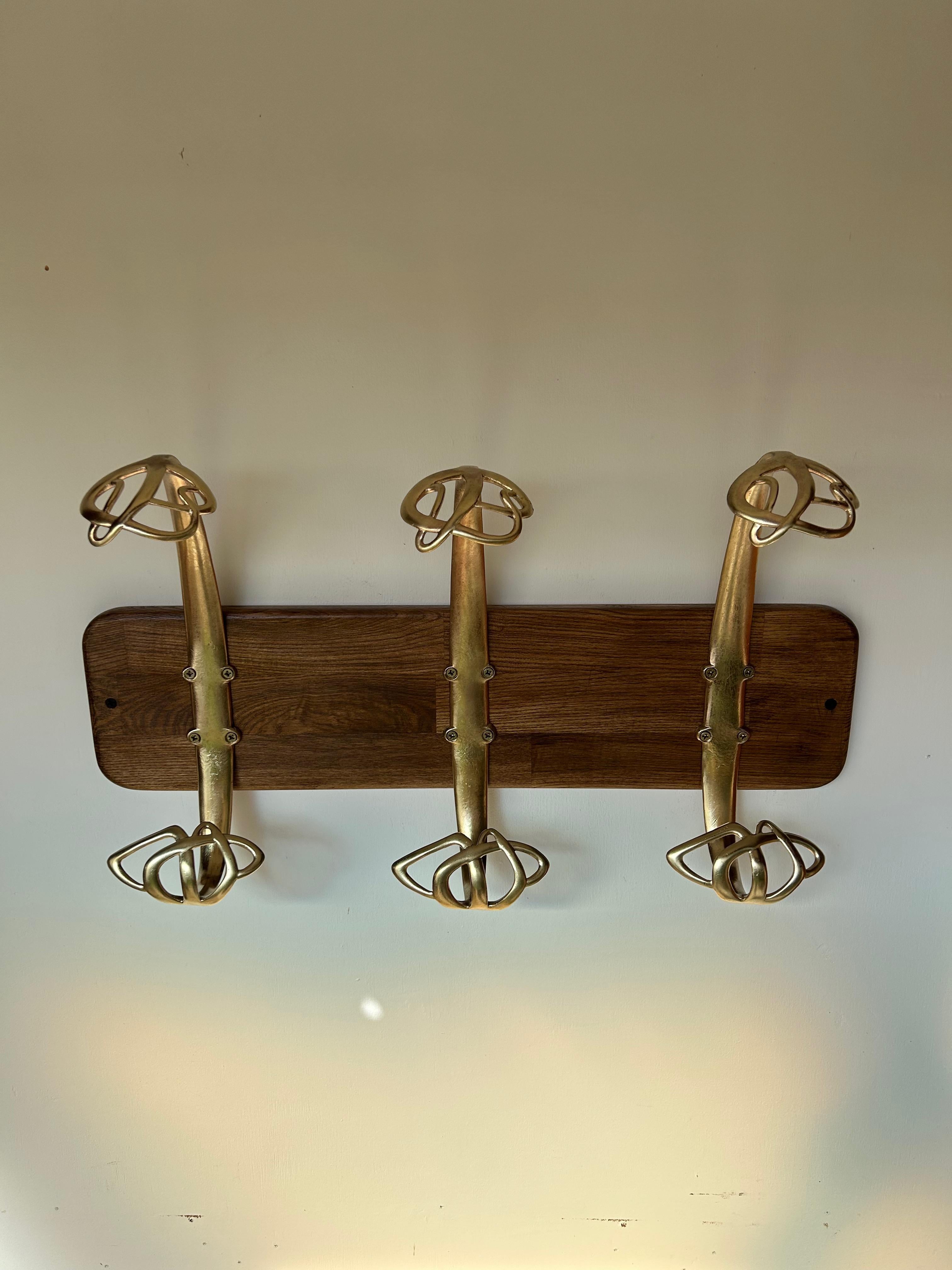 Set of 3 Art Nouveau Bronze Coat Hooks Attributed to H. Van de Velde For Sale 4