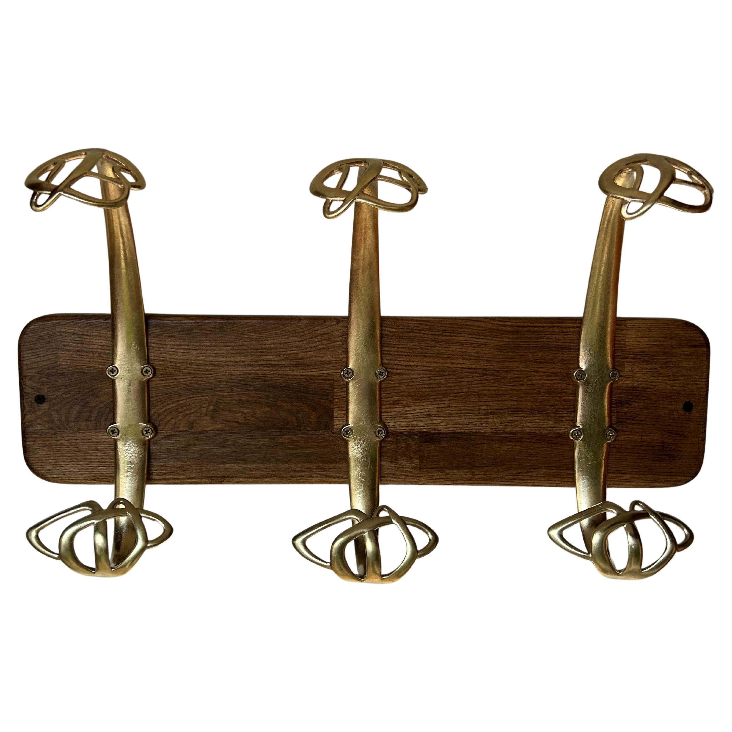 Set of 3 Art Nouveau Bronze Coat Hooks Attributed to H. Van de Velde For Sale