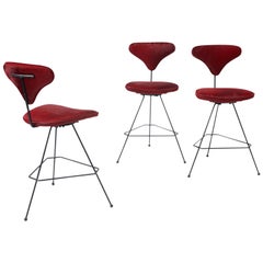 Set of 3 Arthur Umanoff Bar Stools