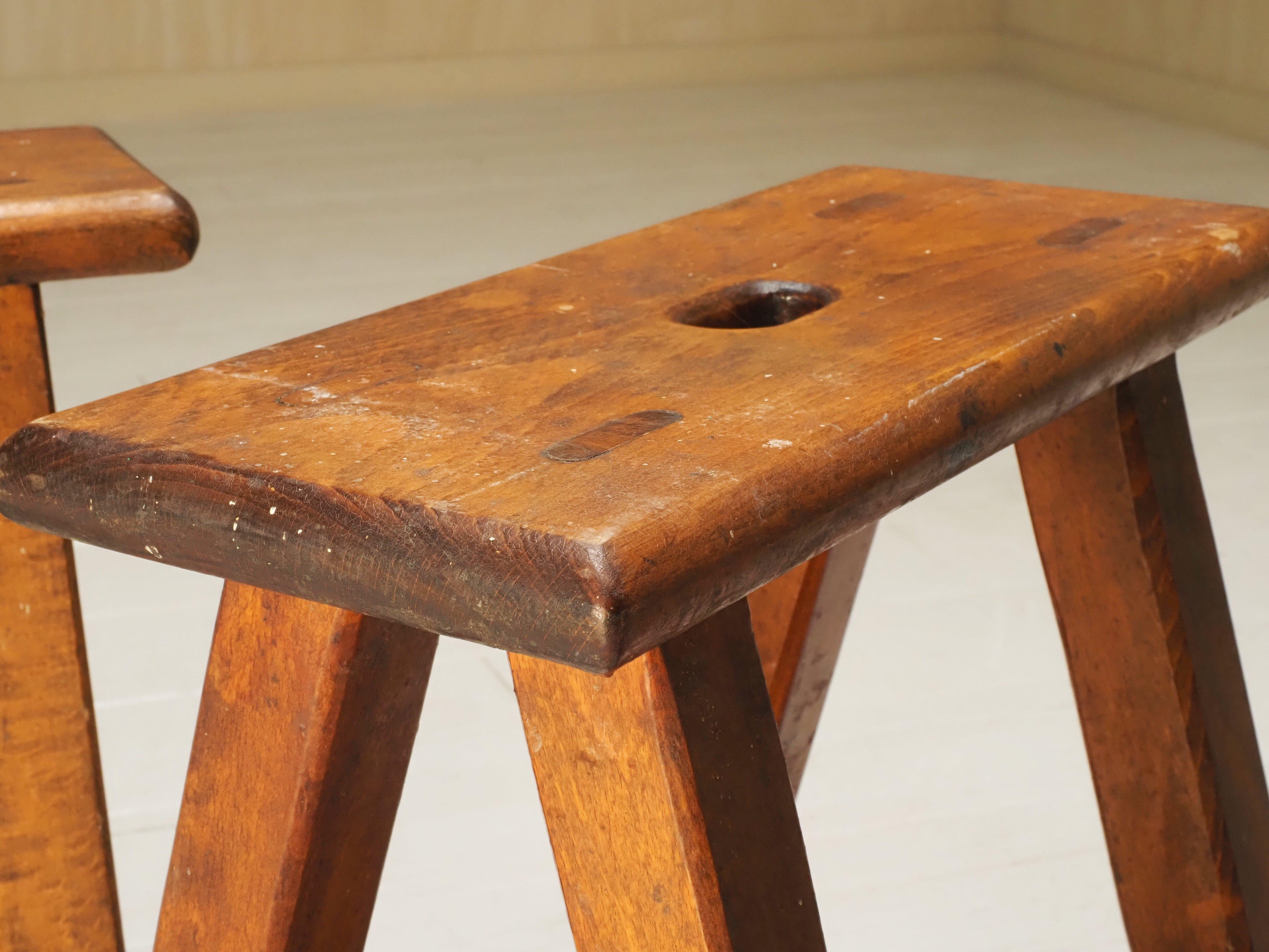Set of 3 artists studio stools For Sale 6