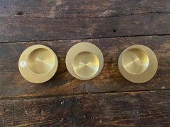 Set of 3 Ashtrays-Desk Tidies, Pierre Vandel 1970s France Golden Alu Midcentury