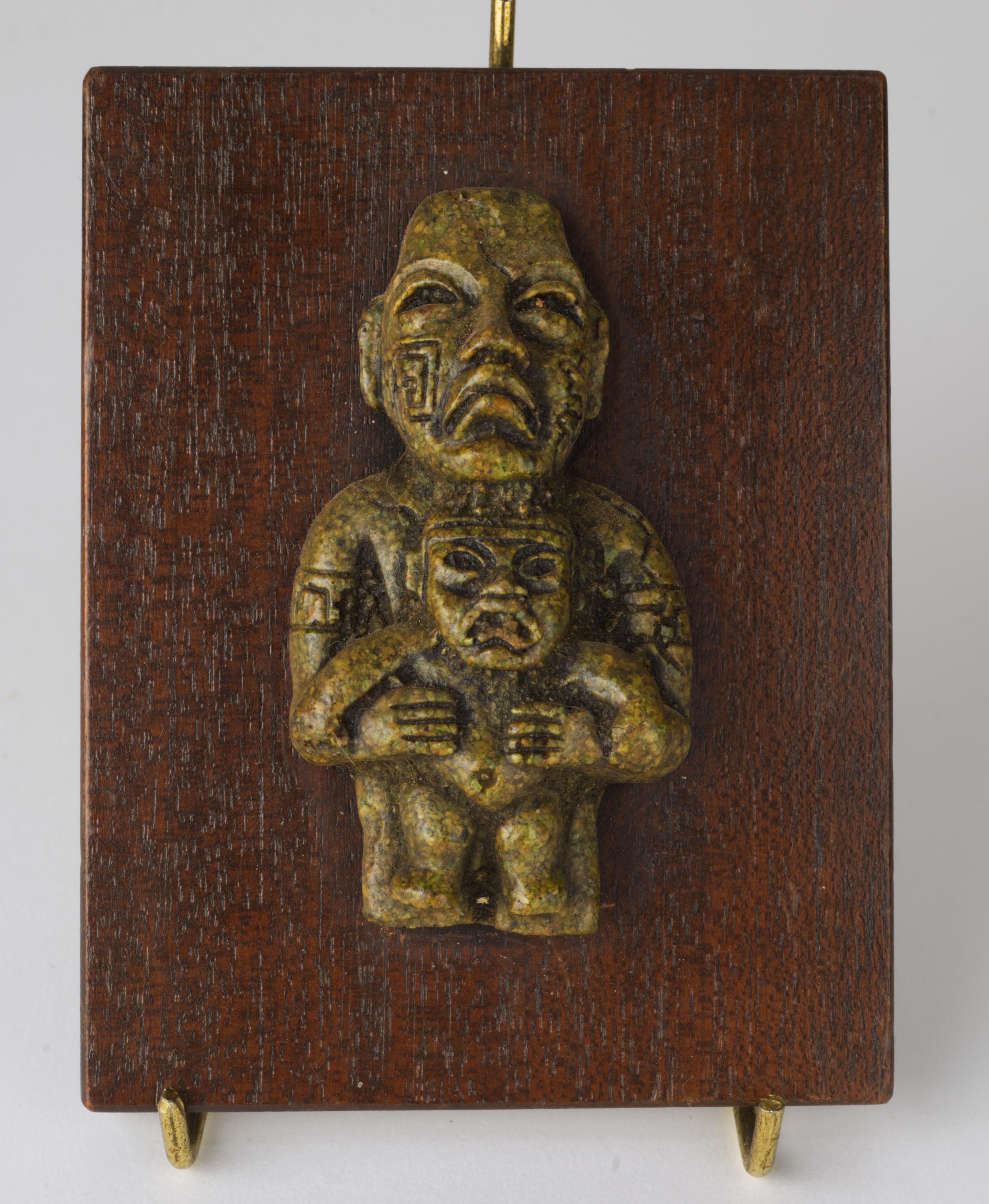 Carved Set of 3 Aztec Mayan Wall Plaques in Style of Zarebski Mexico