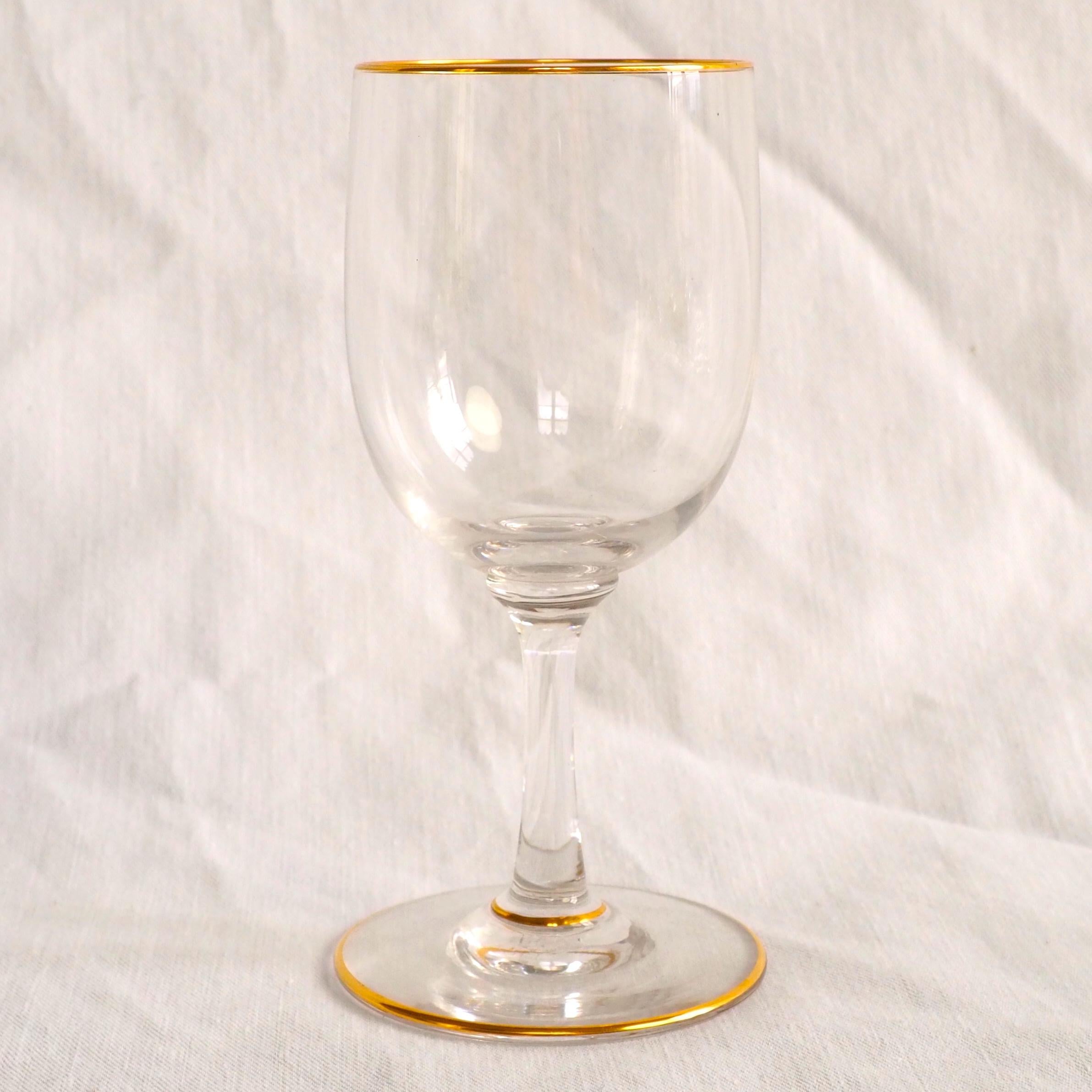 20th Century Set of 3 Baccarat crystal glasses - France - Perfection model enhanced with gold
