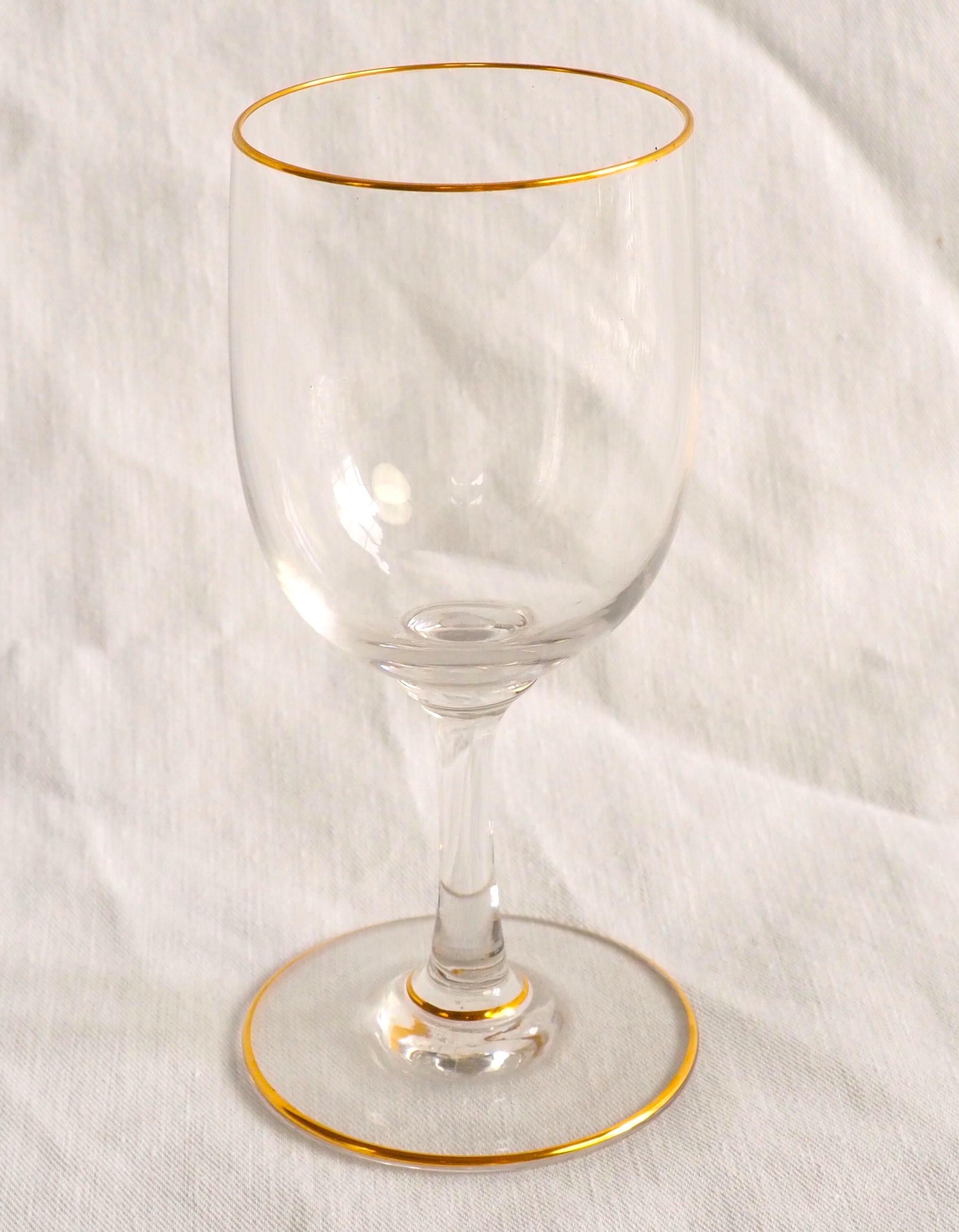 Crystal Set of 3 Baccarat crystal glasses - France - Perfection model enhanced with gold