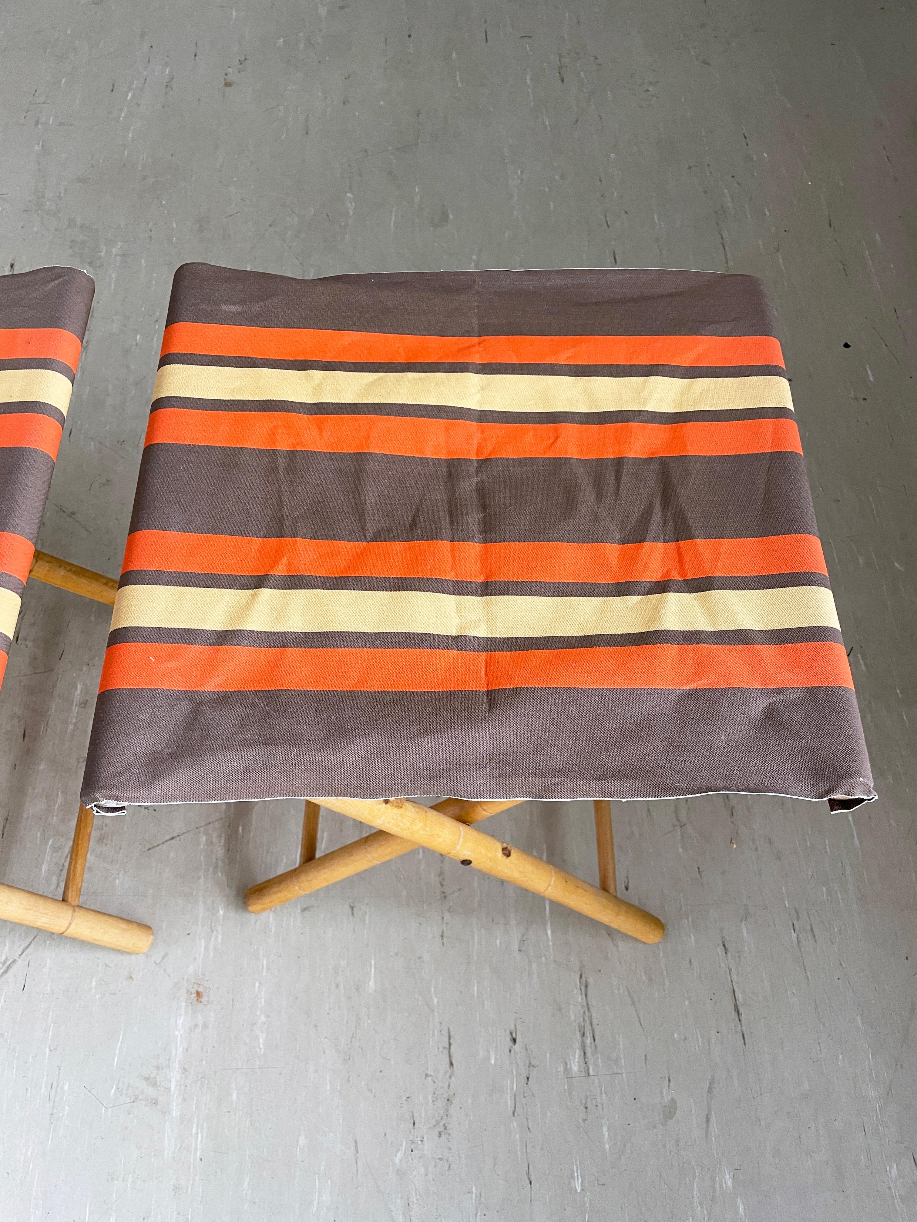 Mid-Century Modern Set of 3 Bamboo Camping Chairs, 1960's For Sale