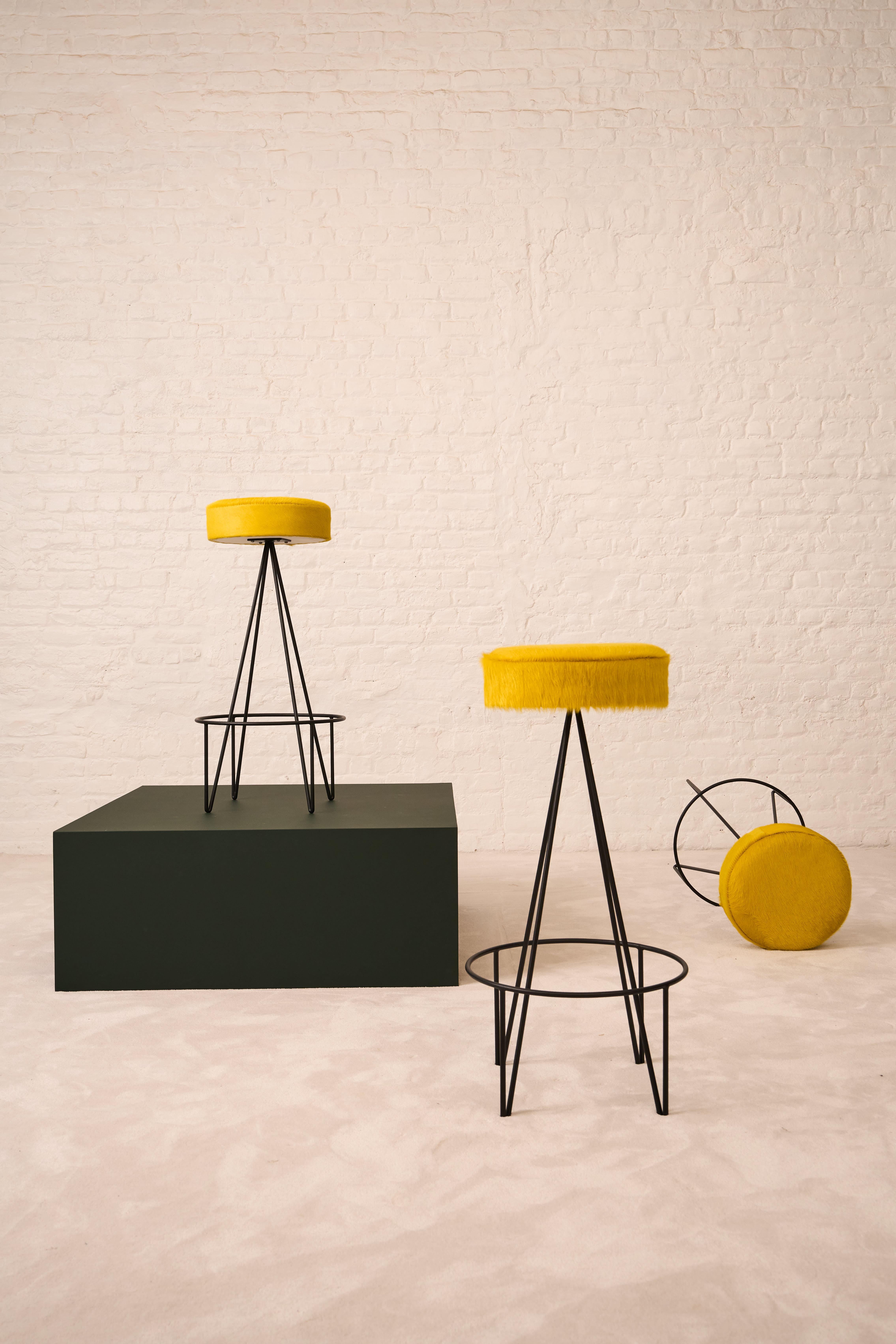 SET OF 3 BAR STOOLS Frederic Weinberg In Excellent Condition For Sale In Forest, BE