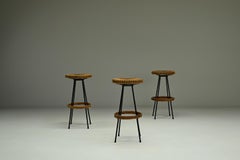 Ensemble de 3 tabourets de bar de Rohé Noordwolde, années 1960 The Netherlands.