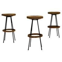 Set of 3 bar stools from Rohé Noordwolde, 1960s The Netherlands.