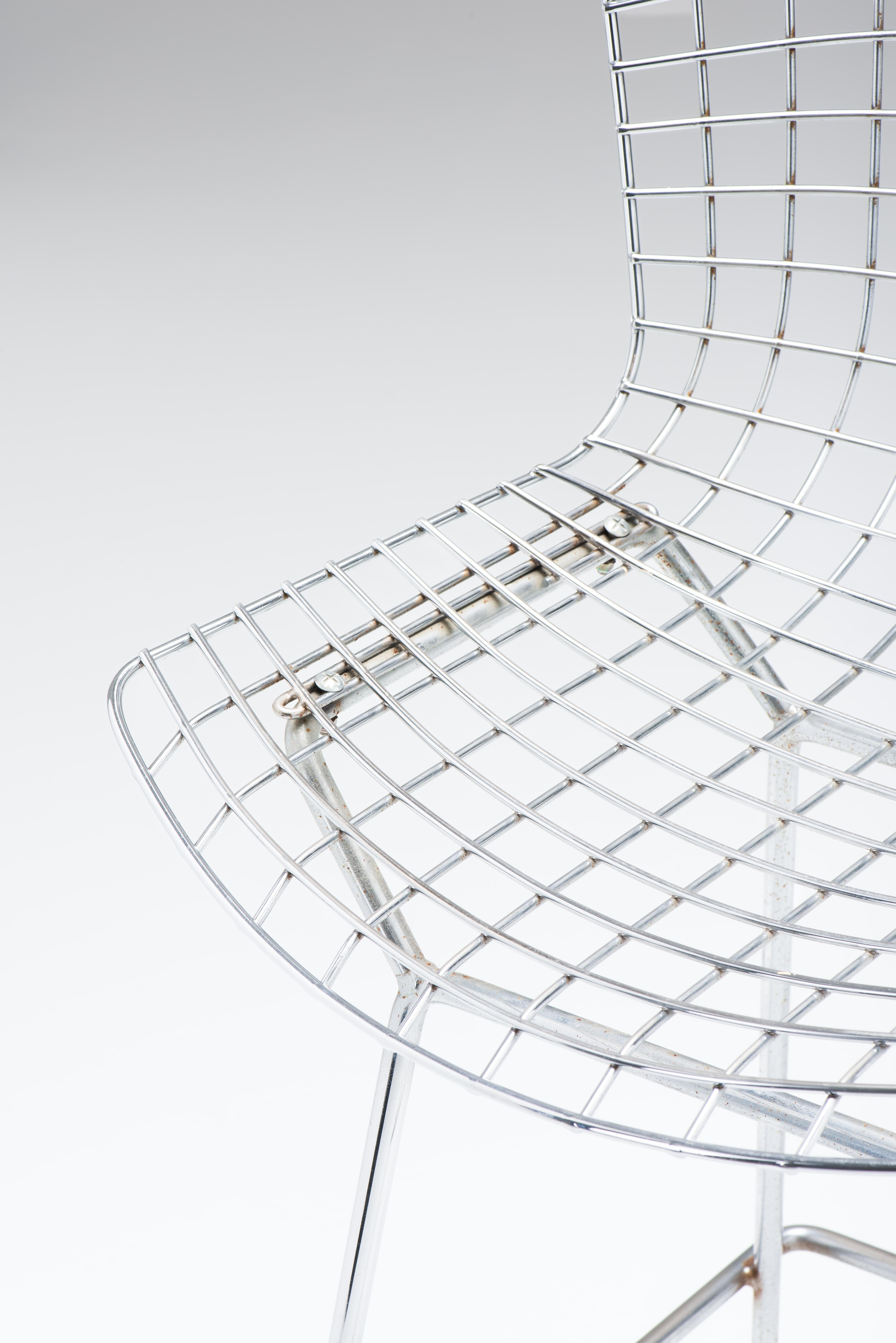 Metal Set of 3 Bar Stools - Harry Bertoia For Sale