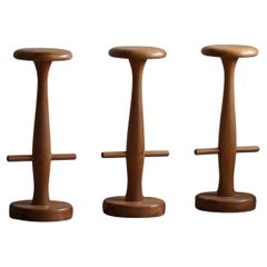Set di 3 sgabelli da bar in Oak, metà secolo moderno danese, Rainer Daumiller, anni '60