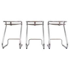 Set of 3 Bar stools S70-3 by Borge Lindau & Bo Lindekrantz for Lammhults  1960