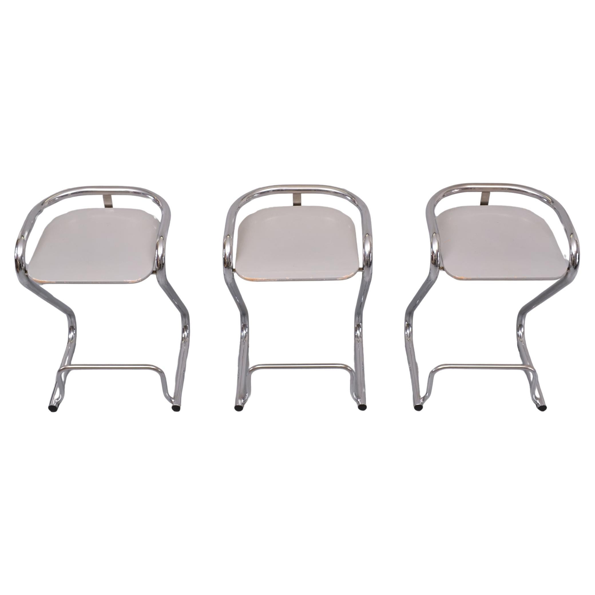 Swedish Set of 3 Bar stools S70-3 by Borge Lindau & Bo Lindekrantz for Lammhults  1960 