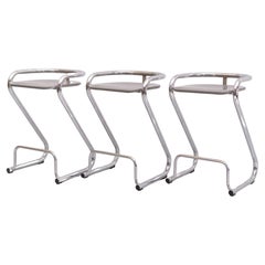 Vintage Set of 3 Bar stools S70-3 by Borge Lindau & Bo Lindekrantz for Lammhults  1960 