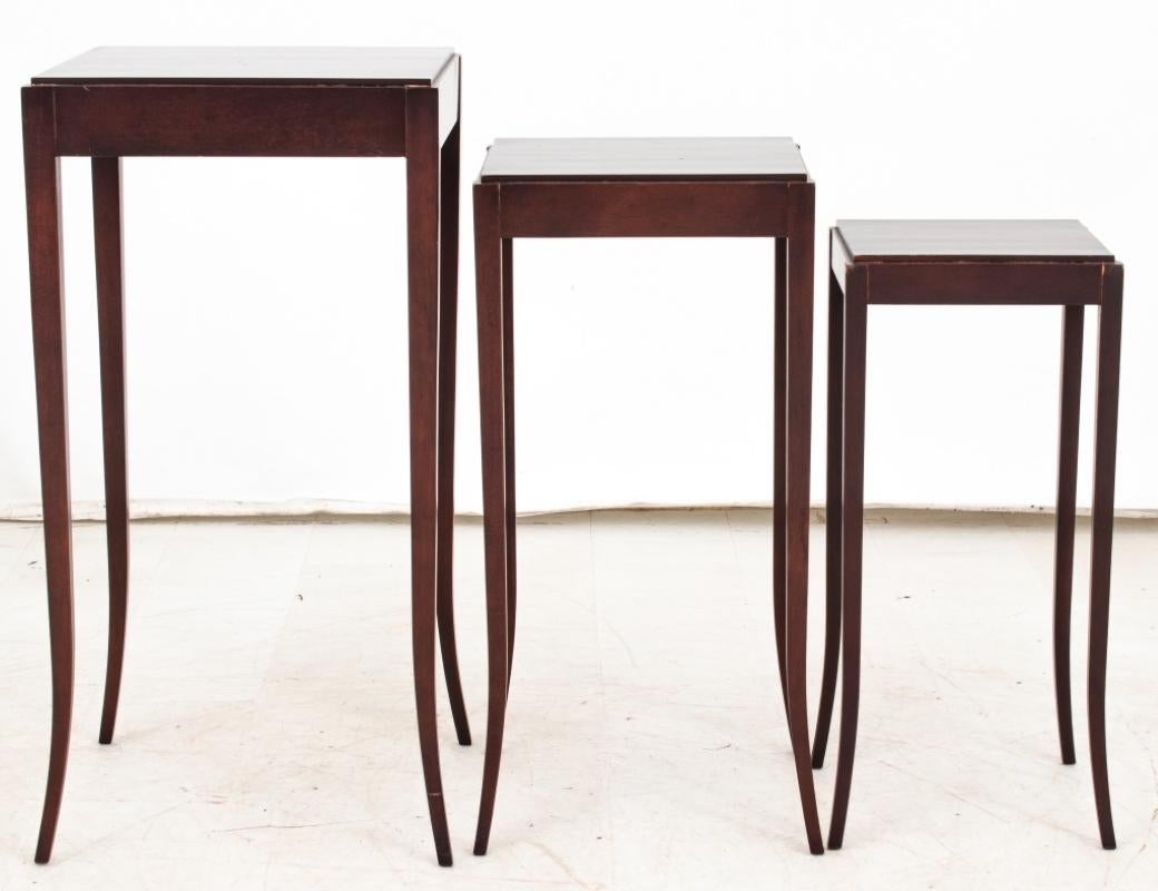 American Set of 3 Barbara Barry for Baker Furniture Mahogany Nesting Tables