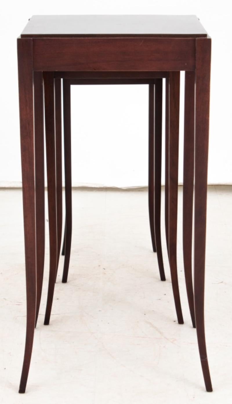 Stained Set of 3 Barbara Barry for Baker Furniture Mahogany Nesting Tables