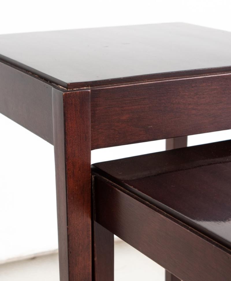 20th Century Set of 3 Barbara Barry for Baker Furniture Mahogany Nesting Tables