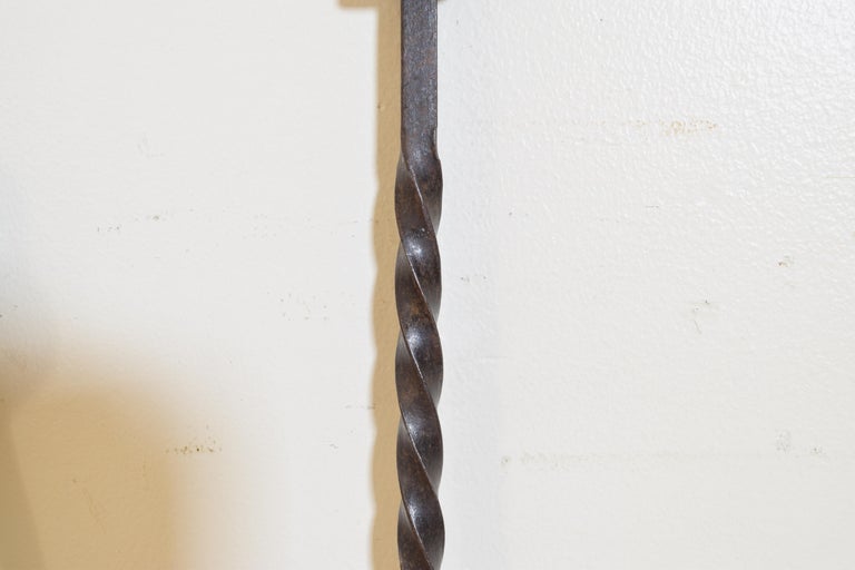 Set Of 3 Baroque Revival Wrought Iron And Bronze Fireplace Tools