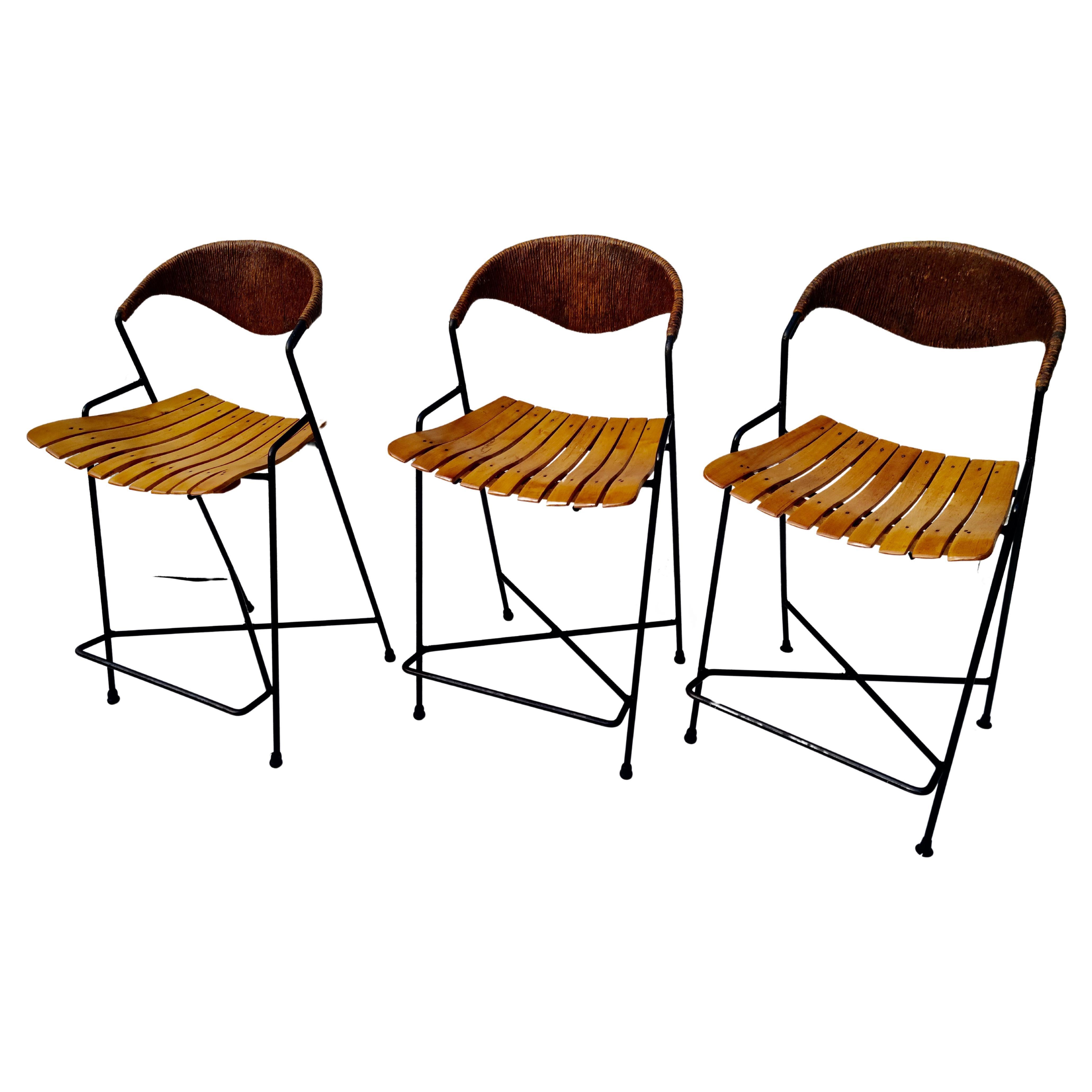 Set of 3 Barstools by Arthur Umanoff for Raymor For Sale 11