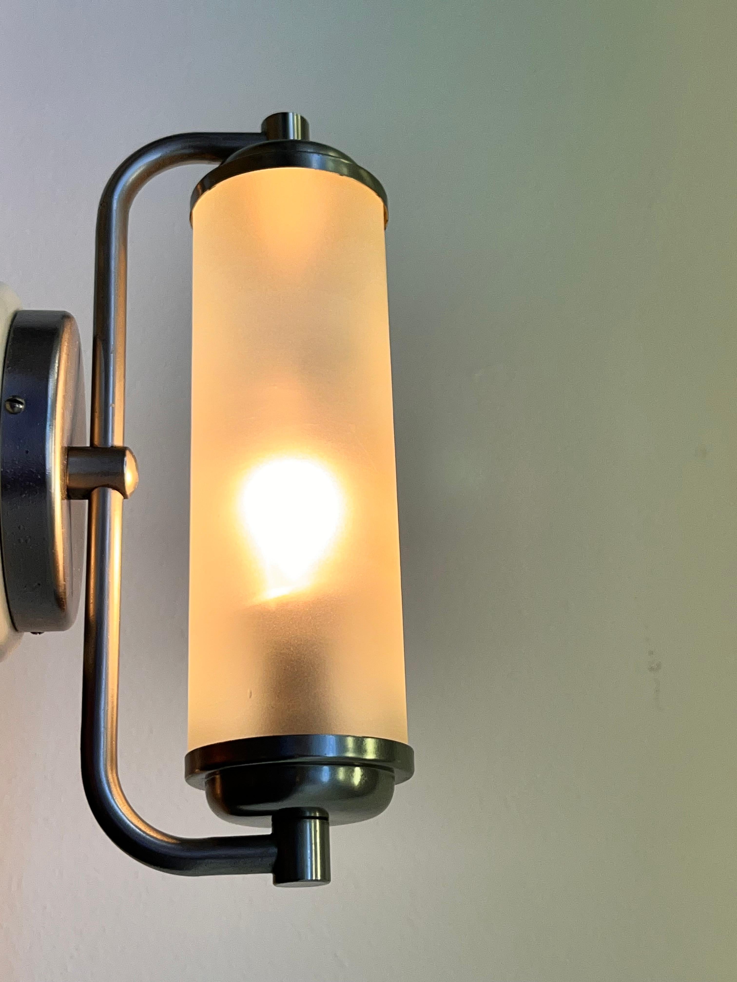 Set of 3 Bauhaus Wall Lampa, 1930s - Czechoslovakia In Good Condition For Sale In Praha, CZ