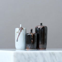 Set di 3 splendidi vasi in gres del ceramista svedese Claes Thell, 1986