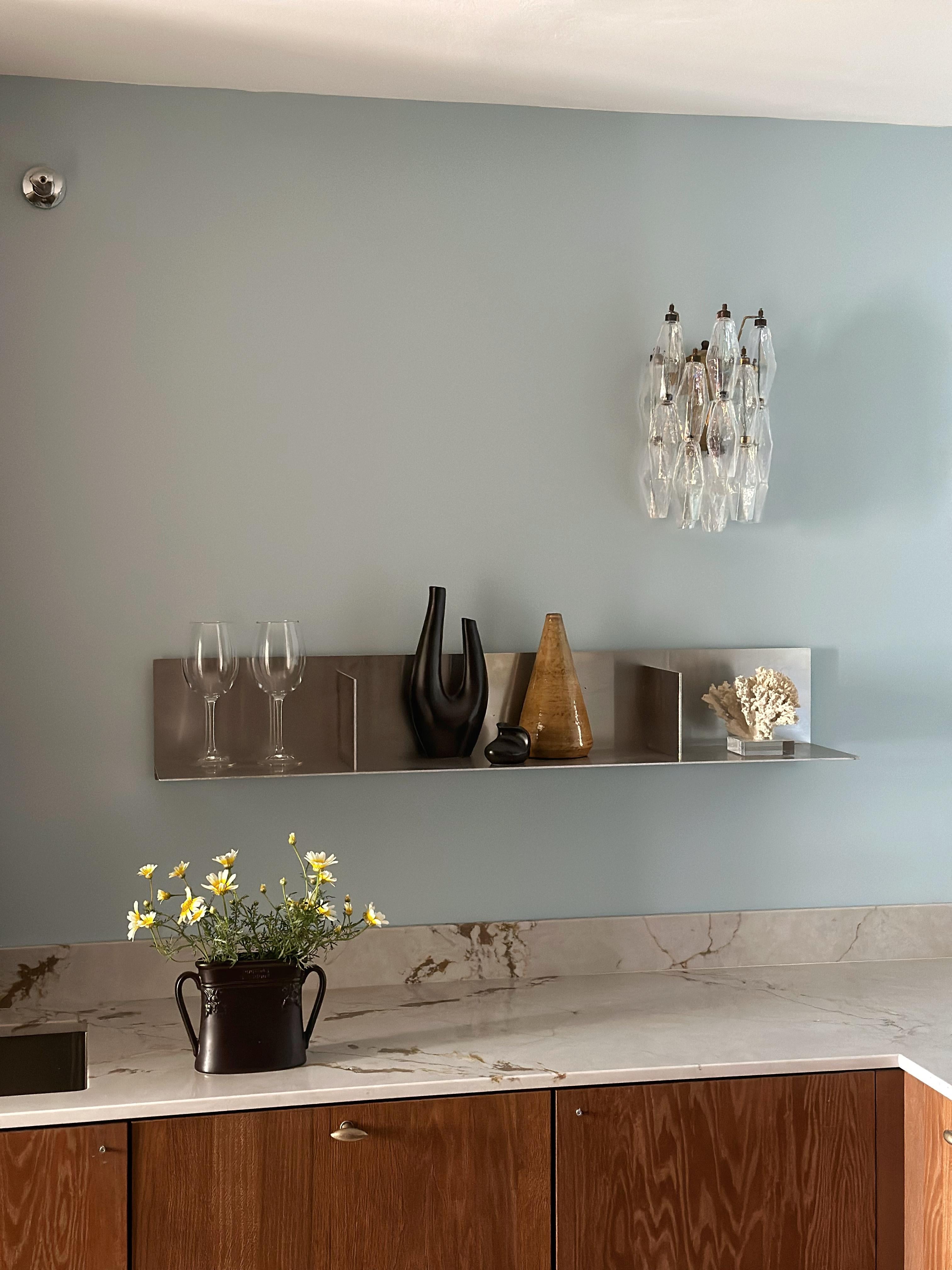 Set of 3 Bedside Classic Murano Wall Sconces • Clear Glass For Sale 4