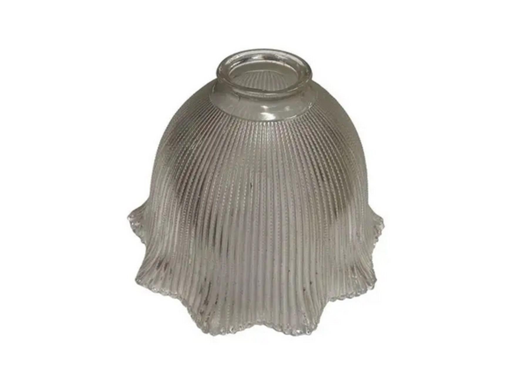Juego de 3,  Lámpara Colgante de Techo de Par de Cristal Holófano de Campana con Latón Art Decó en venta