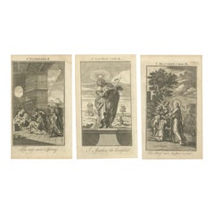 Satz von 3 biblischen Stichen - Anbetung, St. Matthäus und Healing the Blind (1735)