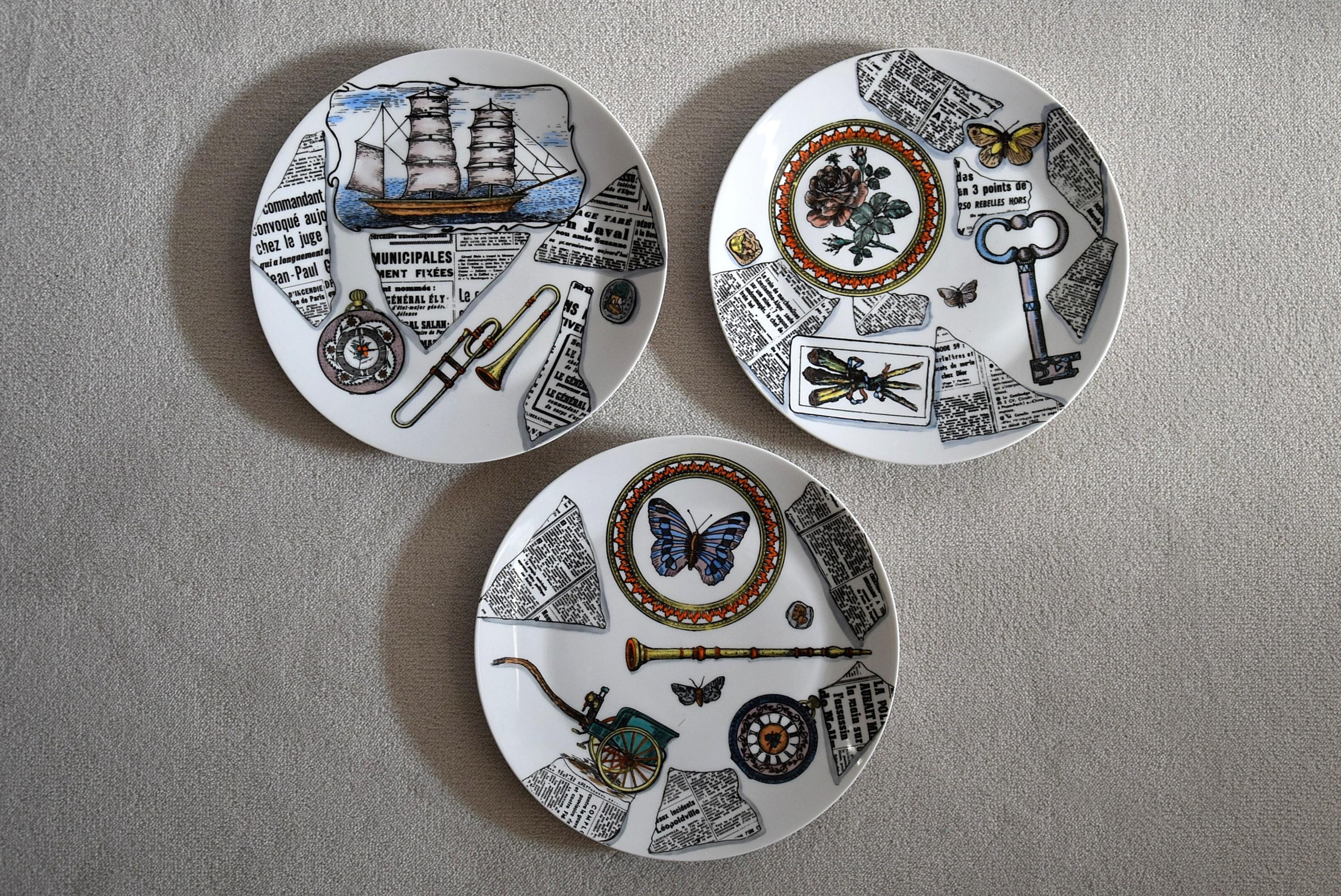Three rare porcelain plates decorated and made by Bucciarelli, Milano in the 1960's.

The plates have a diameter of 26 cm and are in great condition. No damage.
