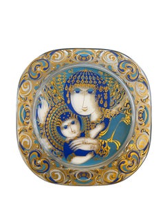 Set of 3 Bjørn Wiinblad for Rosenthal, Christmas Glass Plates 1976, 1977 & 1980