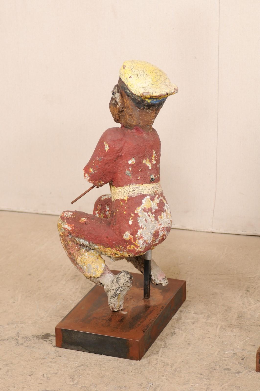 Mid-20th Century A Set of Black Americana Baseball Memorabilia Folk Art Figures, Circa 1930s-40s For Sale