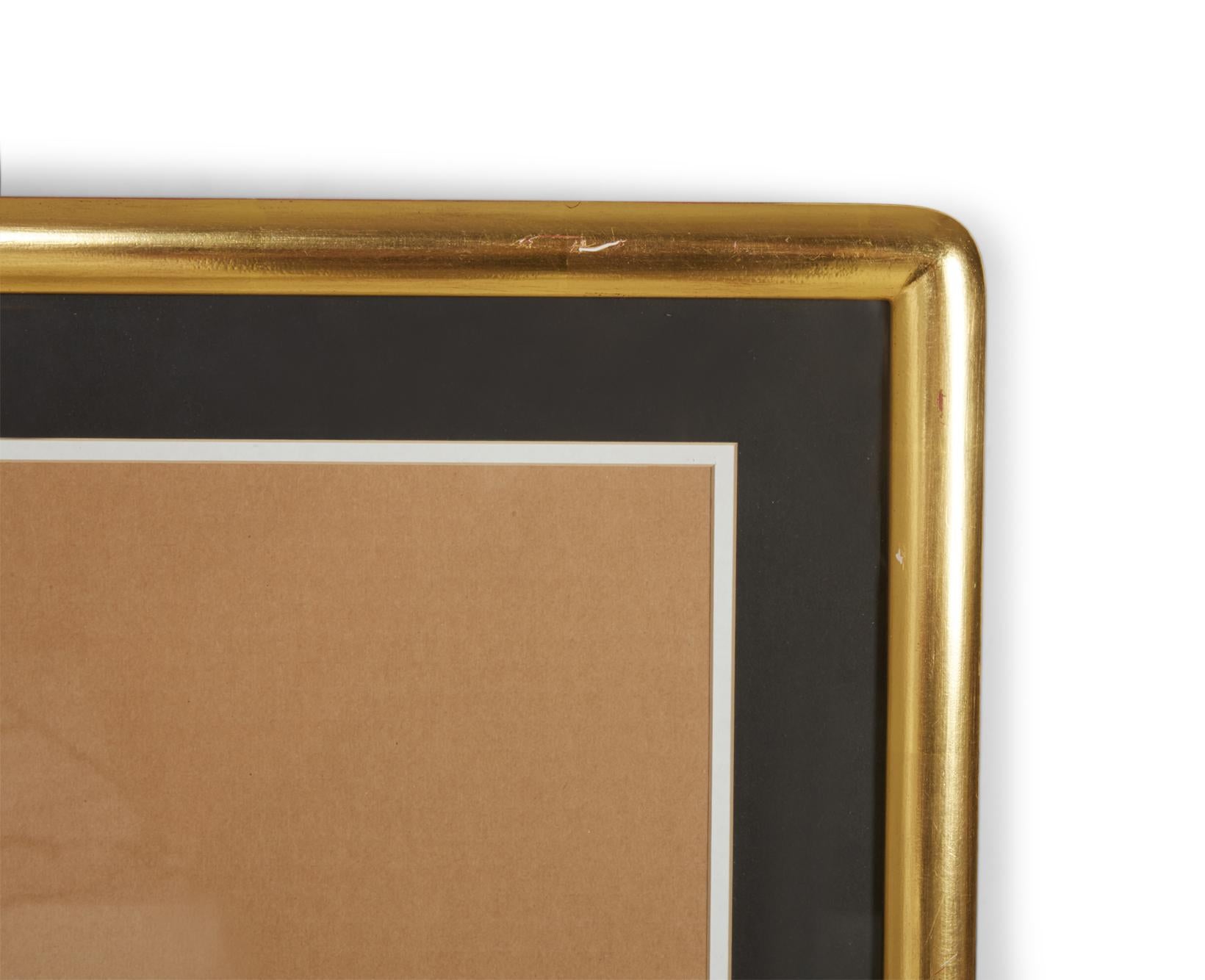 Modern Set of 3 Black and Gilt Curved Corner Gallery Frames For Sale