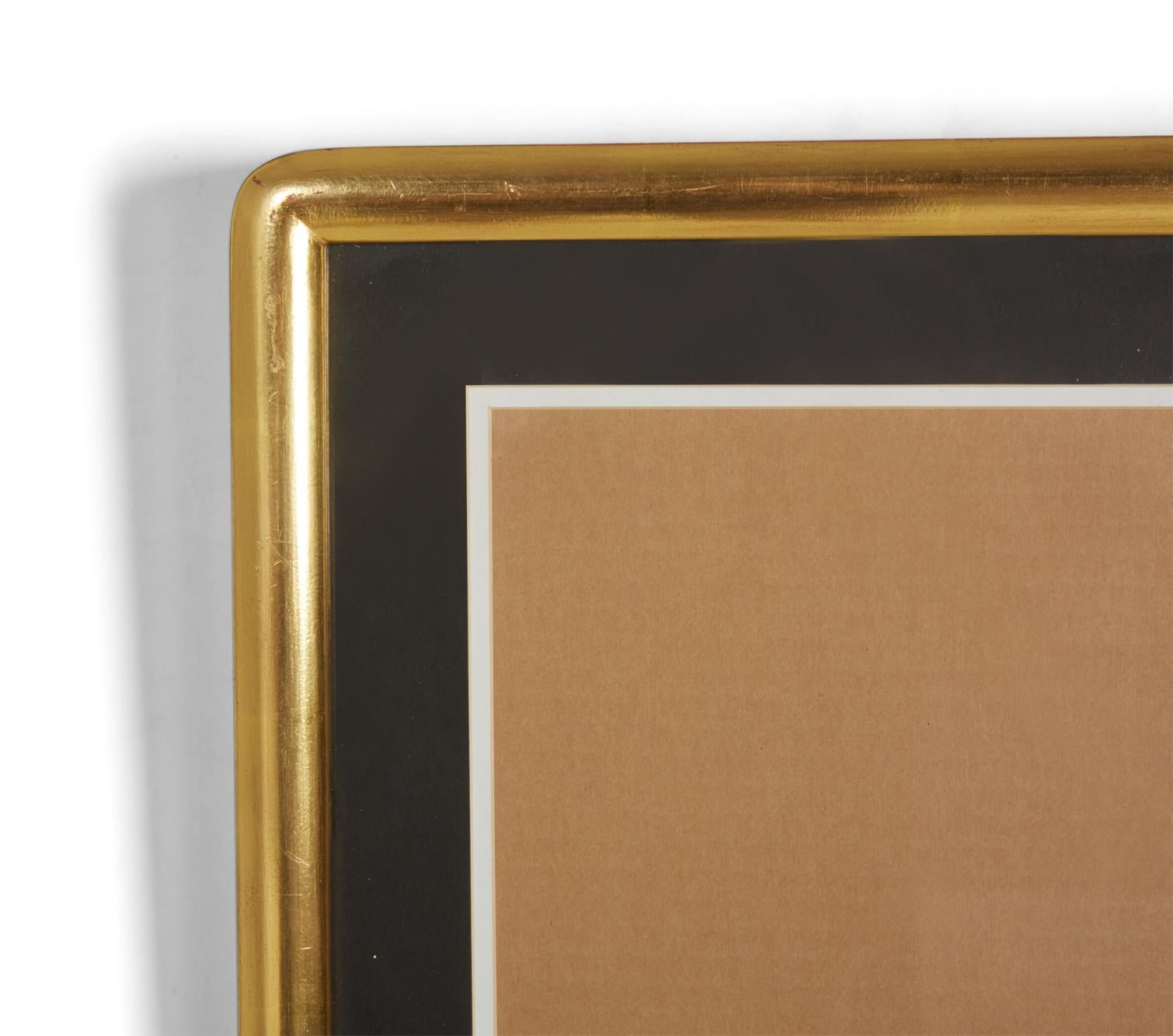 Unknown Set of 3 Black and Gilt Curved Corner Gallery Frames For Sale