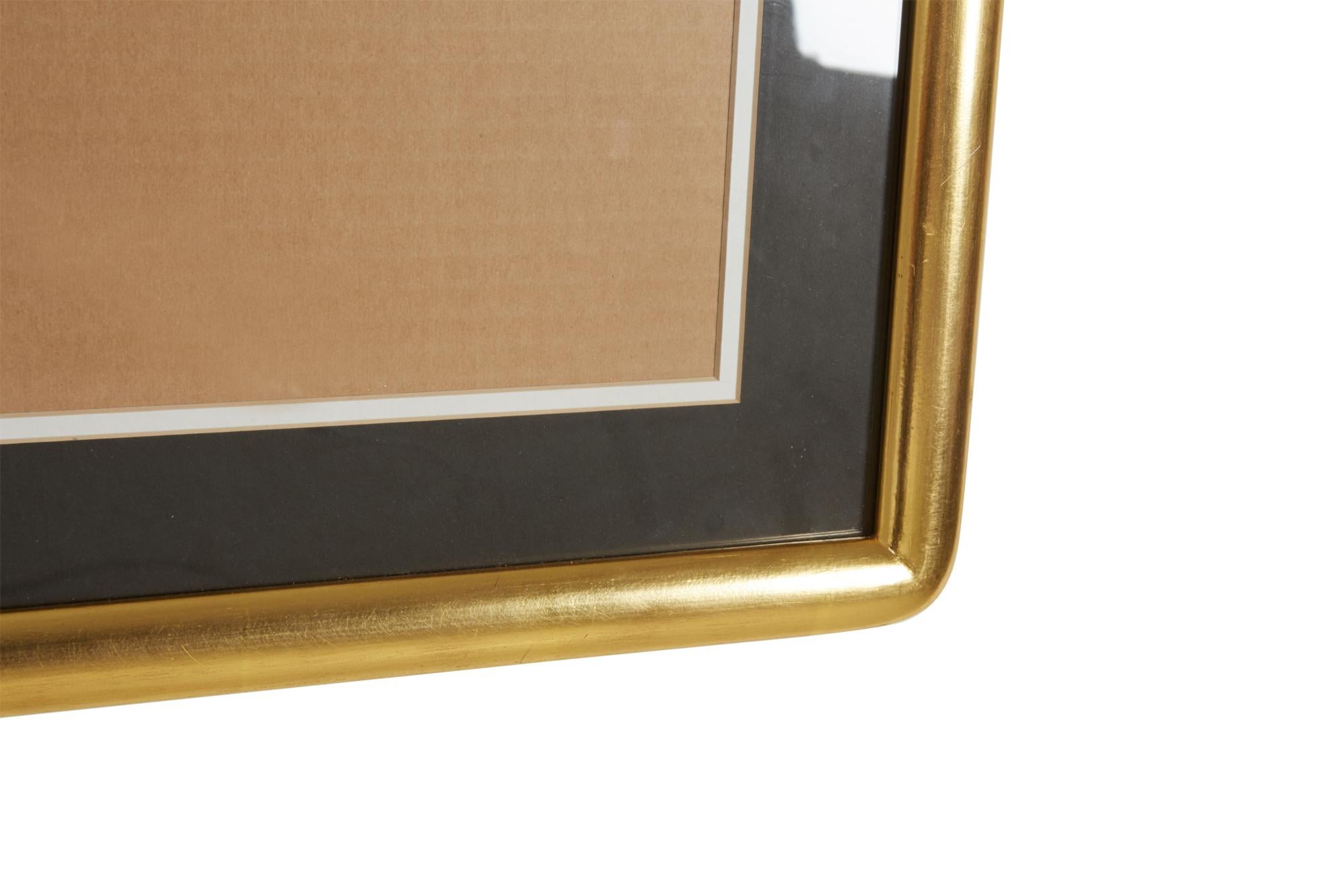 20th Century Set of 3 Black and Gilt Curved Corner Gallery Frames For Sale