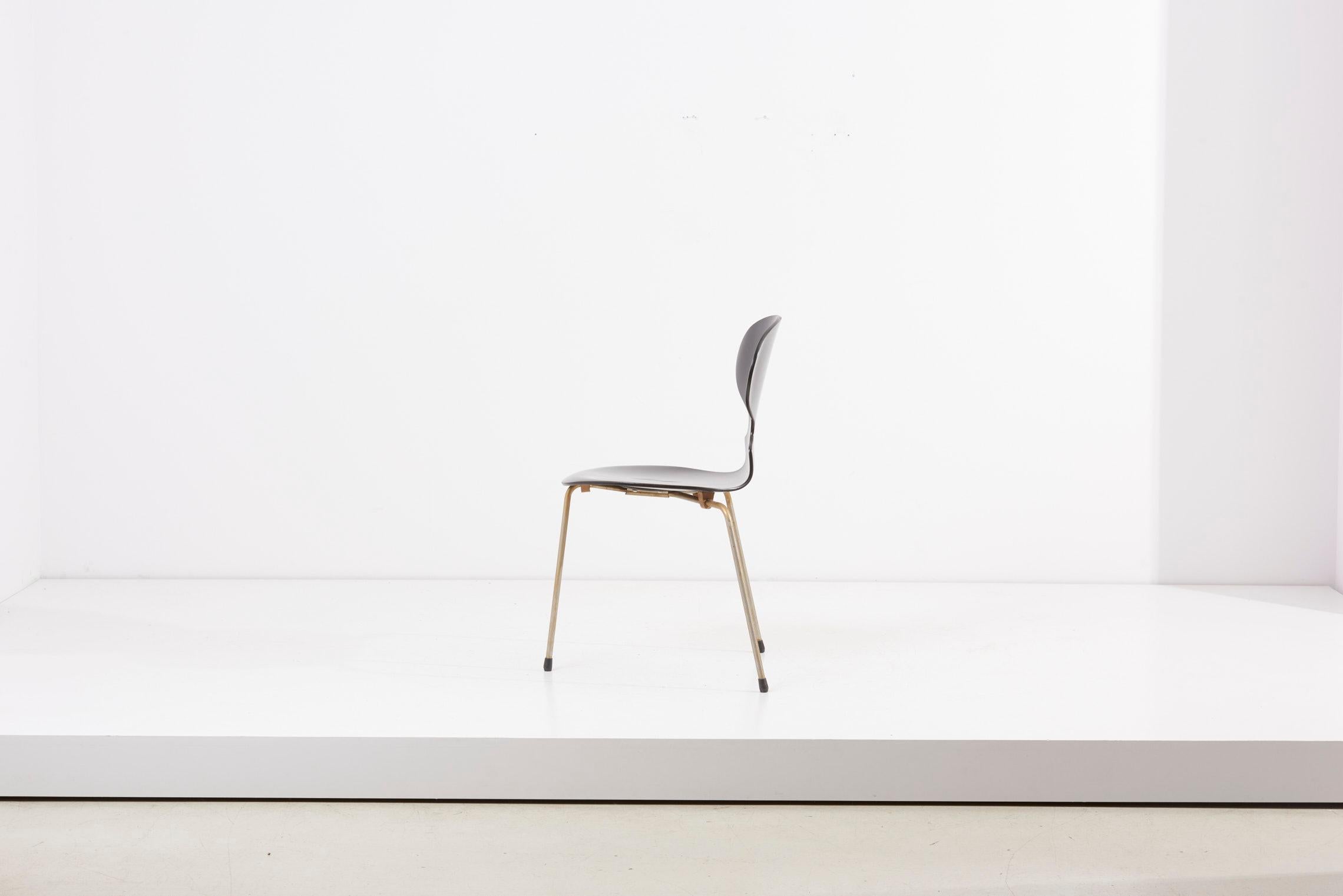 20th Century Set of 3 Black Arne Jacobsen Ant Chairs for Fritz Hansen, Denmark, 1950s