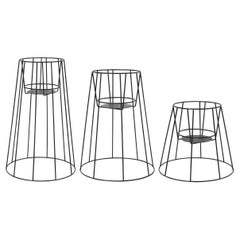 Set of 3 Black Cibele Plant Stands by OK Design