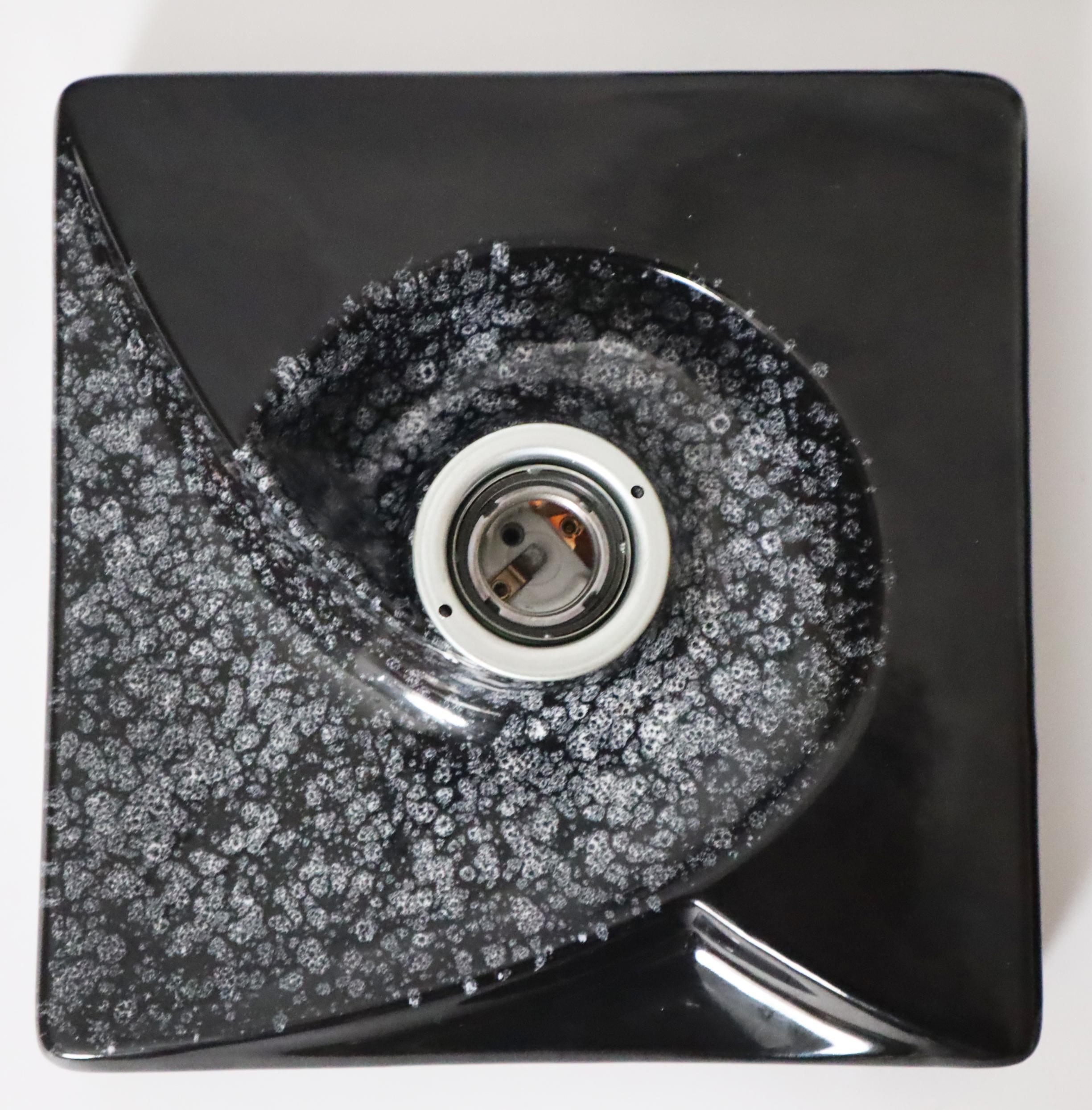 Ensemble de 3 lampes murales Galaxy Swirl en céramique noire par PAN Germany 1970 en vente 6
