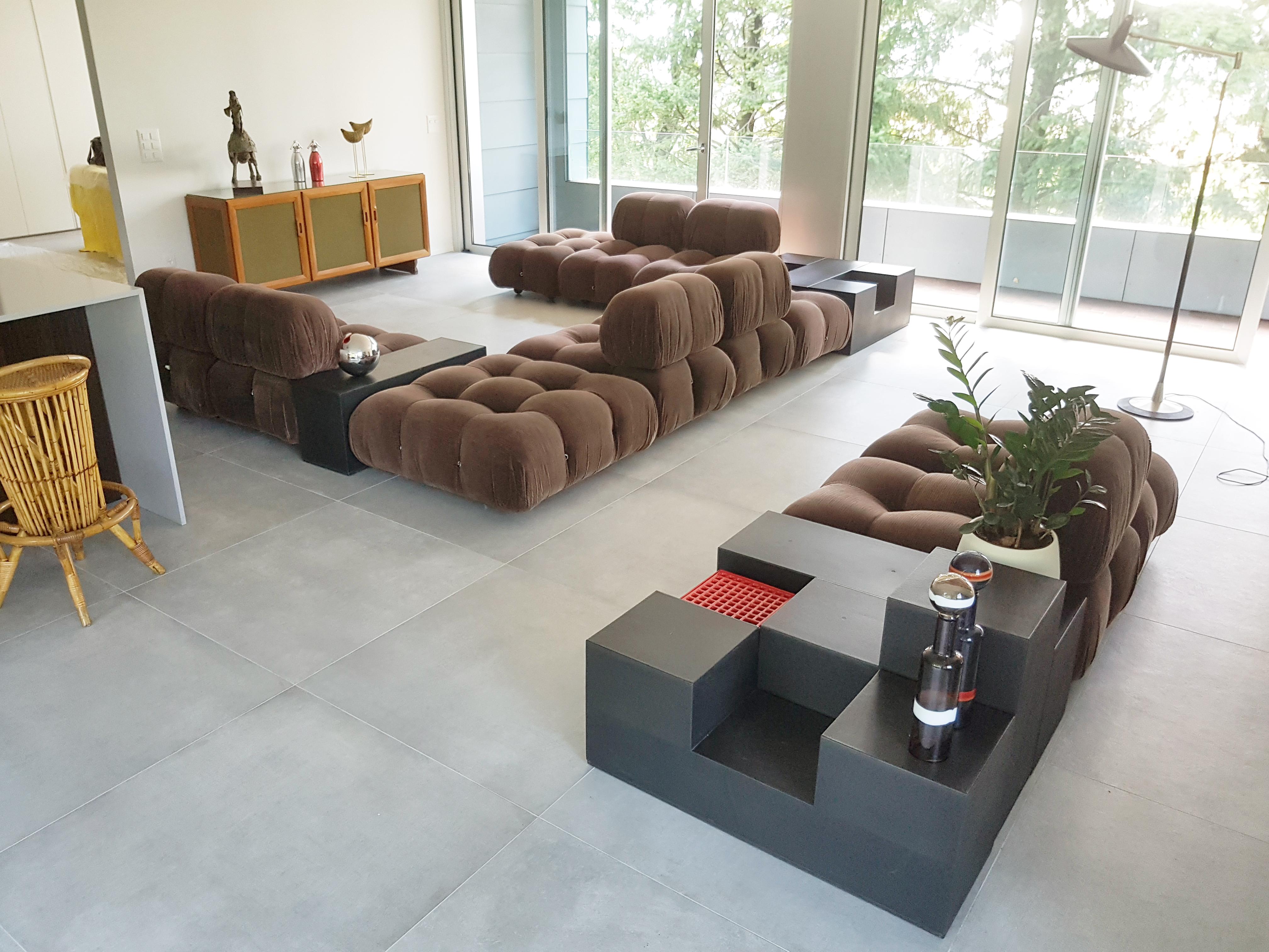 Set of 3 Black Modular Tables 