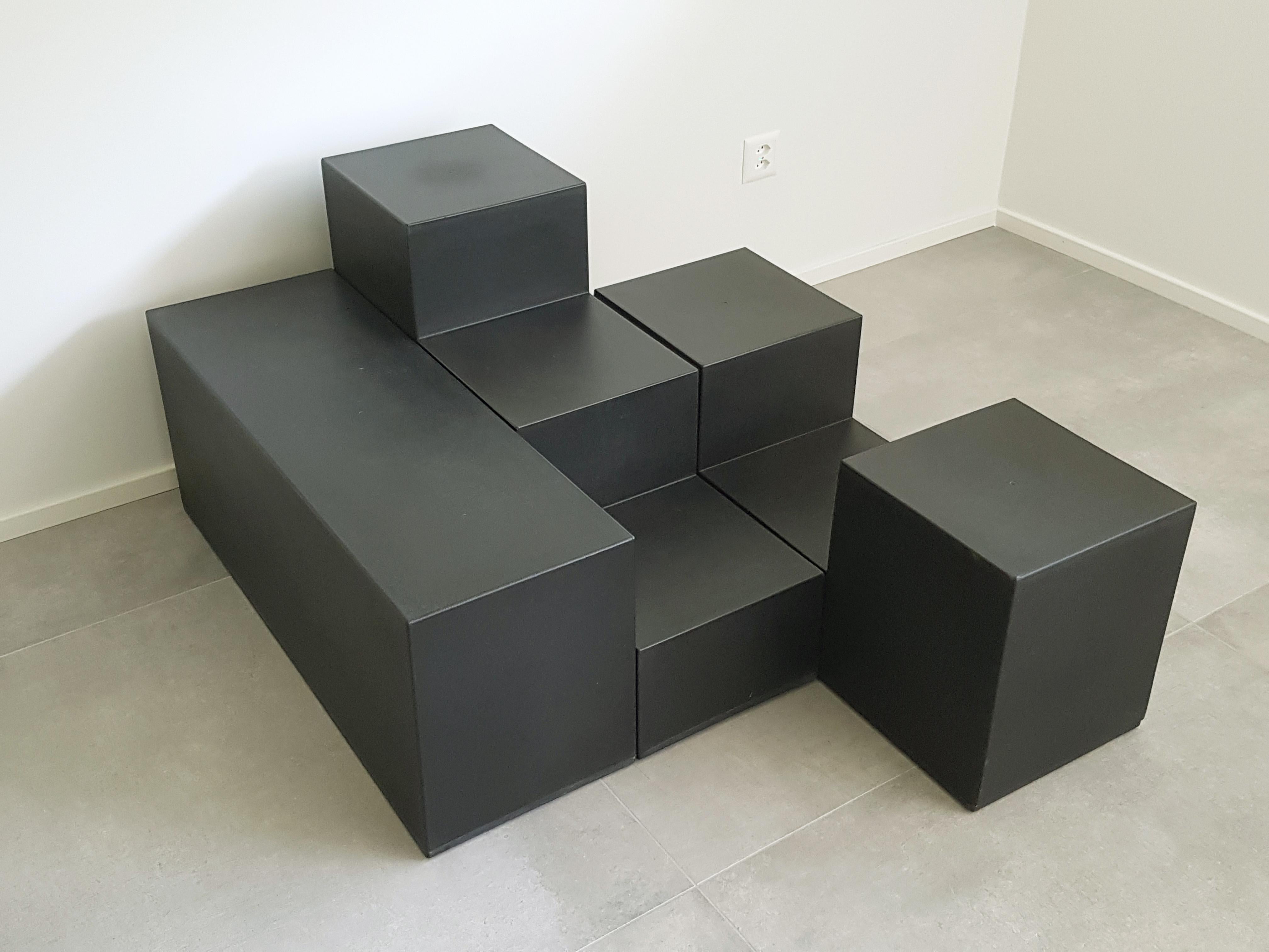 Set of 3 Black Modular Tables 