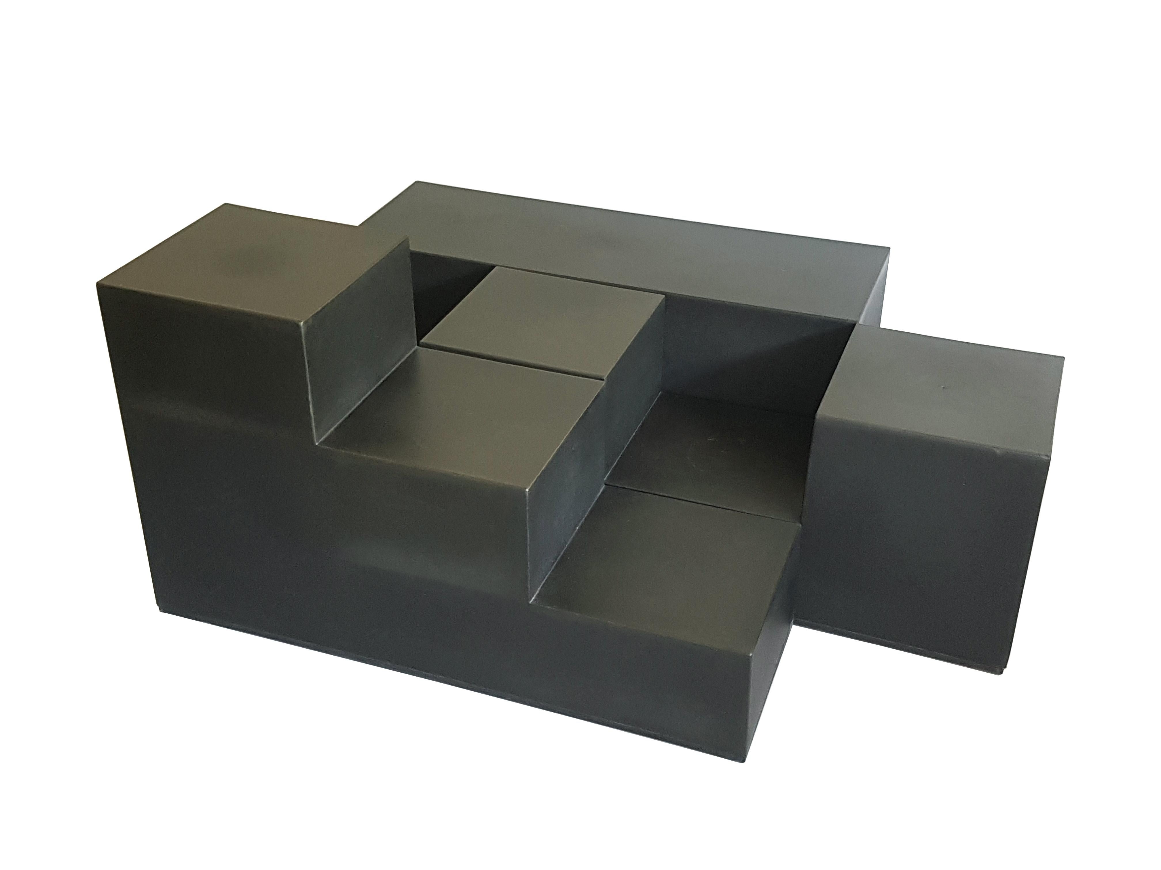 Plastic Set of 3 Black Modular Tables 