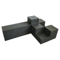 Satz von 3 schwarzen modularen Tischen „Gli Scacchi“ von M. Bellini für C&B Italia, '71