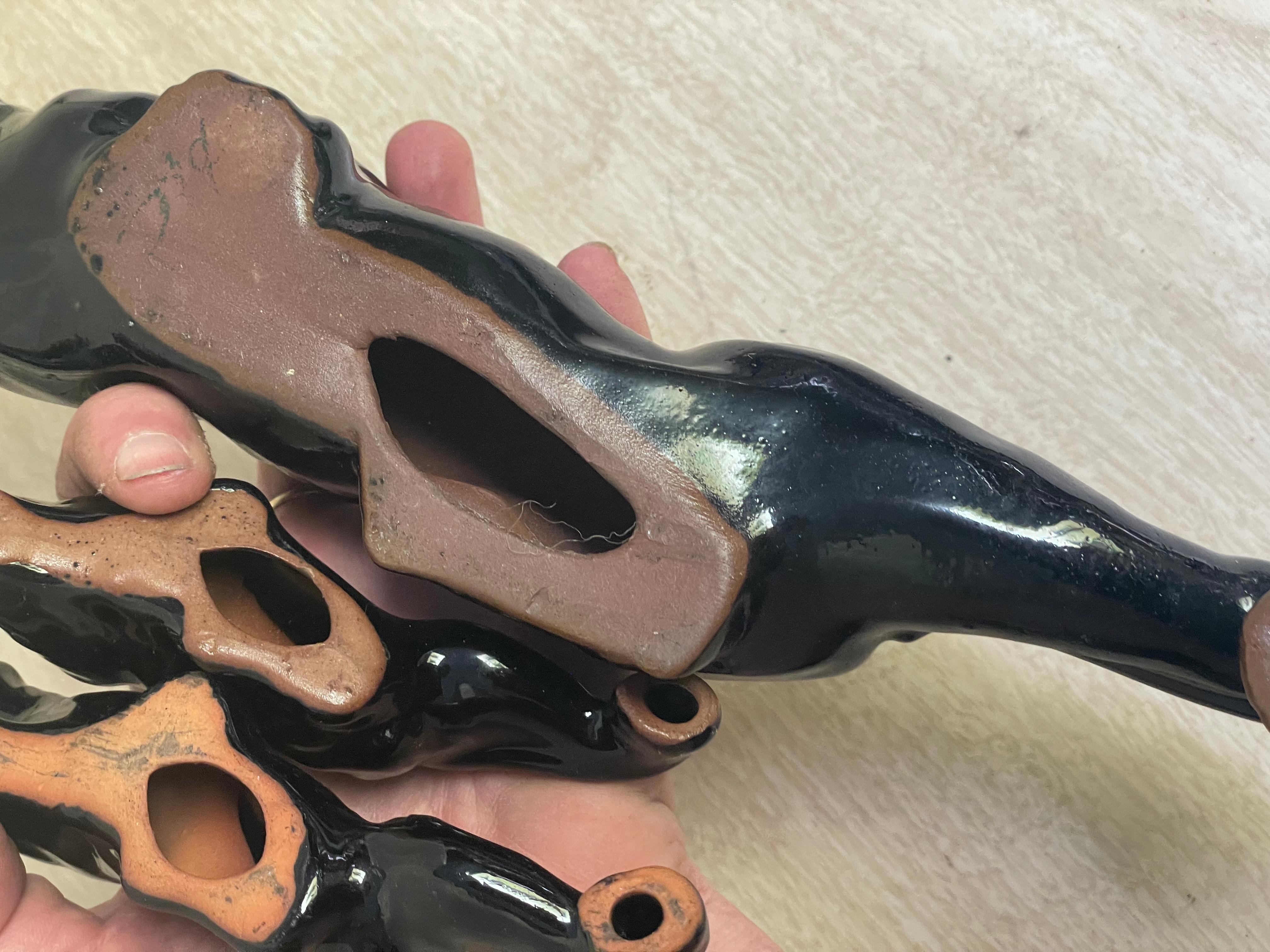 Set di 3 figure di Pantera Nera in ceramica di metà secolo Scultura in vendita 5