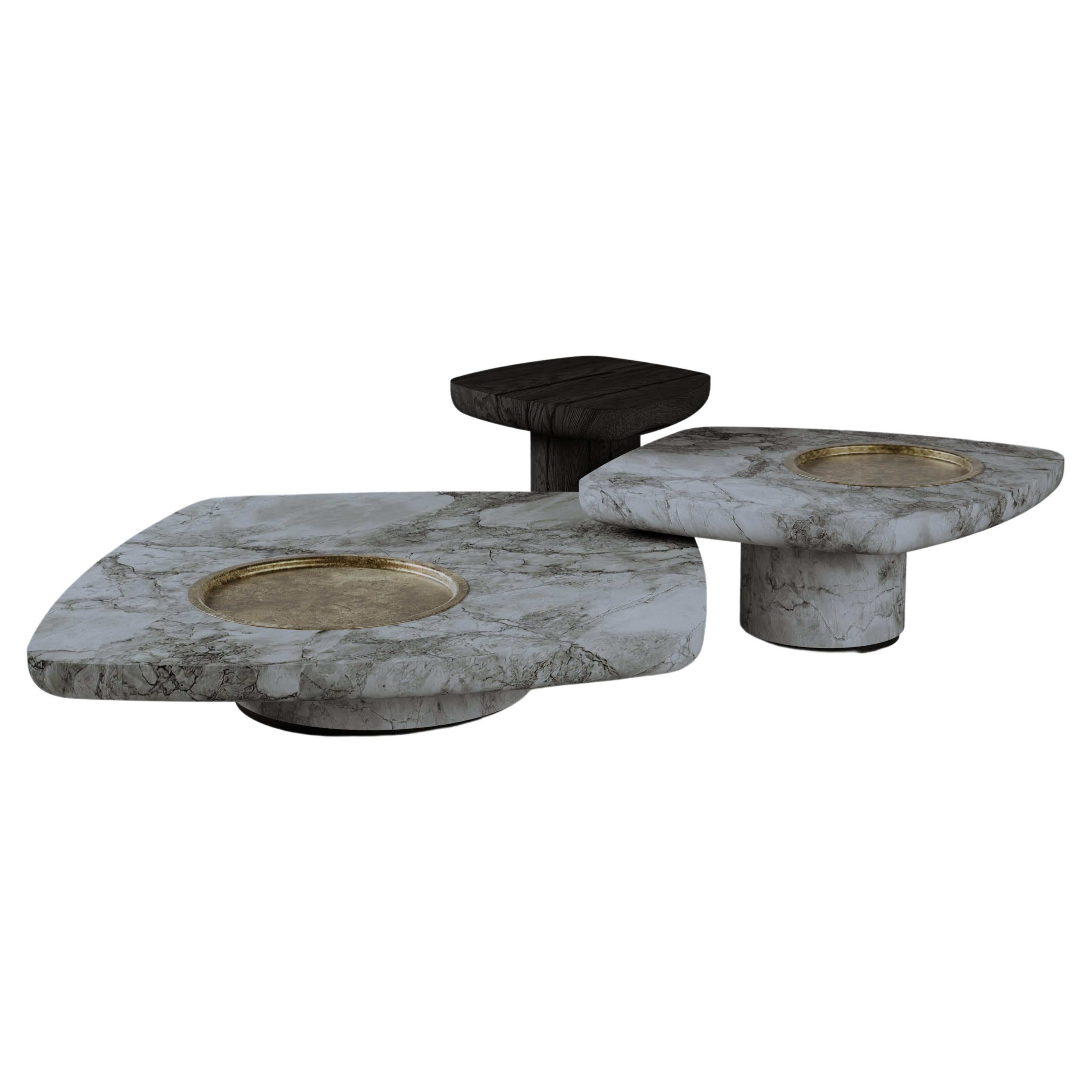 Set of 3 Blackbird Coffee Tables by Gio Pagani For Sale