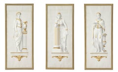 Set of 3 Block Prints on Paper, Attributed to Delicourt